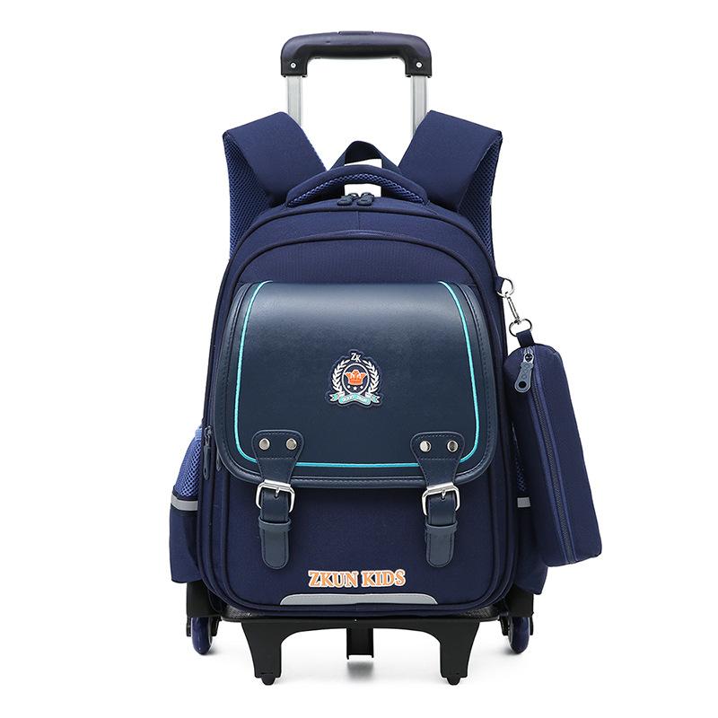 Girls' New Base Climbing Stairs Girls Princess Children's Trolley Schoolbag Primary School Students Burden Reduction Waterproof Backpack