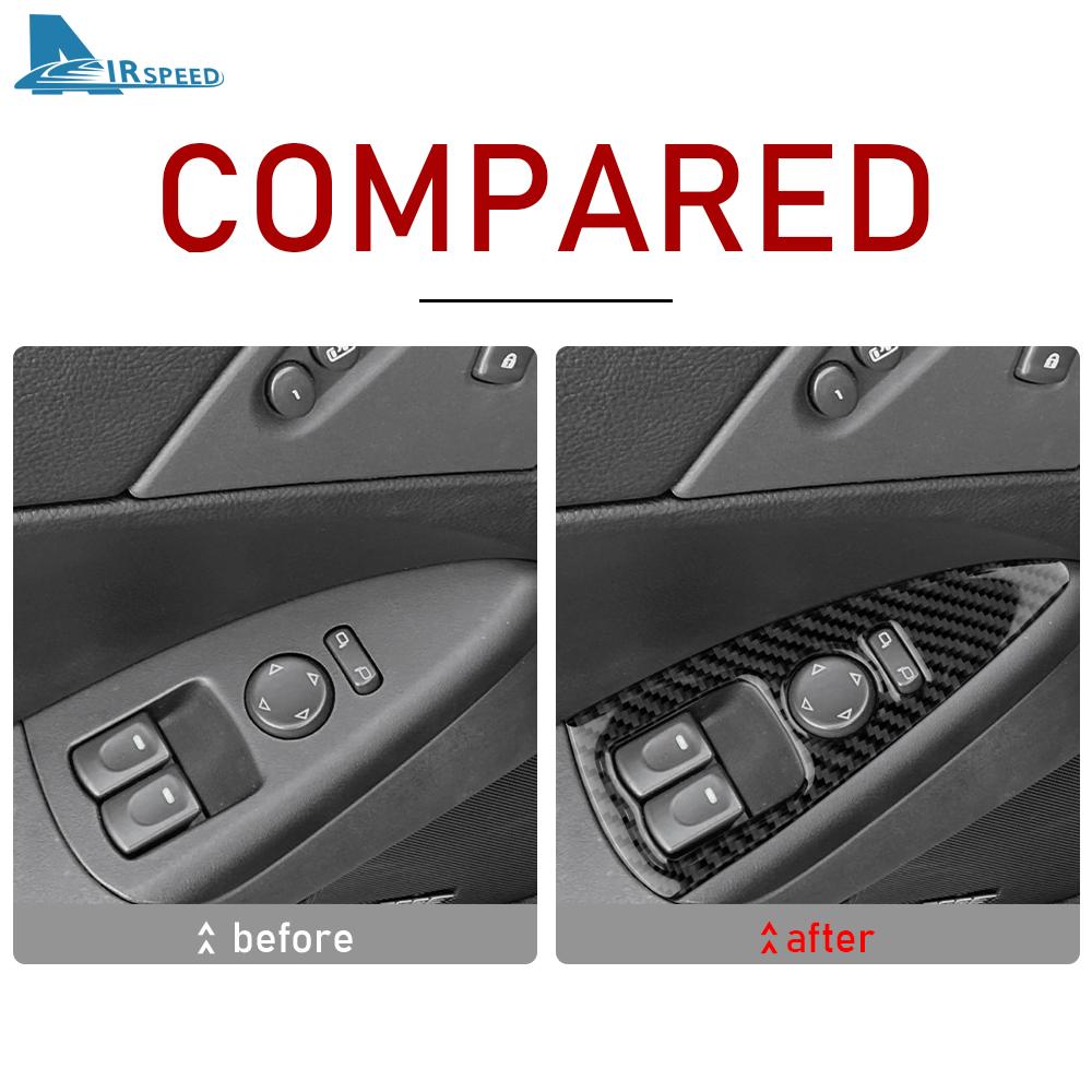 Echte Weiche Kohlefaser für Chevrolet Corvette C6 2005 2006 2007 2008 2009 2010 2011 2012 2013 Türfenster-Knopfpanel Aufkleber