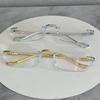 Fashion Frameless Glasses Women Rimless Anti Blue Light Eyeglasses Men Women Elegant Comfortable Eyeglasses