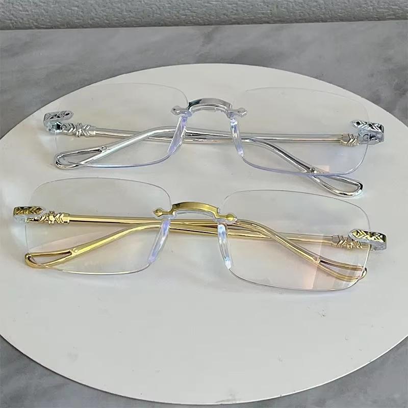Fashion Frameless Glasses Women Rimless Anti Blue Light Eyeglasses Men Women Elegant Comfortable Eyeglasses