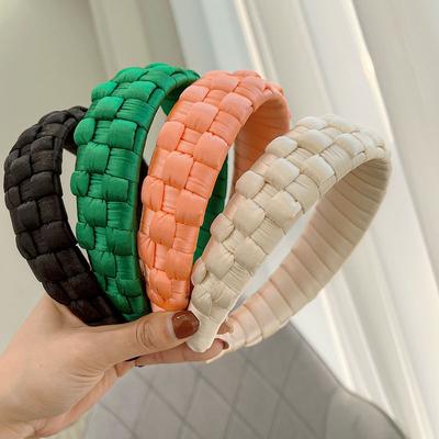 Stoff Handwerk Einfarbig Pin Stirnband Breite Haar Zubehör Krempe Haar Haar Band Hand-Gewebt