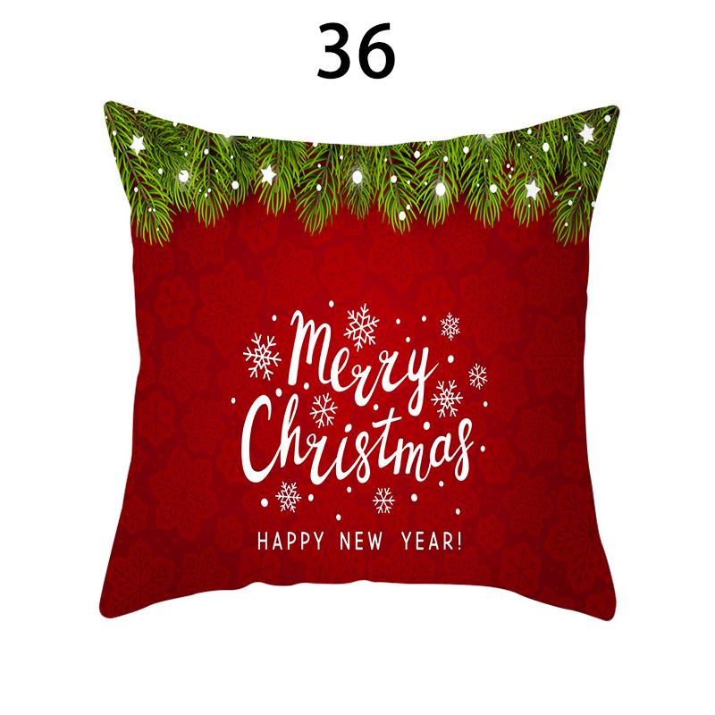 

40 цветов, наволочка для дивана, красная квадратная снежинка, рождественская домашняя и новогодняя мода для жизни 36