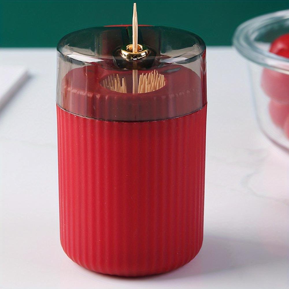 

Автоматический держатель для зубочисток 1 шт. с крышкой «нажми и выпусти», пластиковый материал для легкого и гигиеничного доступа к зубочисткам красный