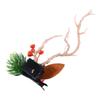 Kirschzapfen Make-up-Baum mit LED-Licht Damen Haarspange Koreanischer Stil Haarspange Weihnachts-Geweih Haarnadel Haarschmuck
