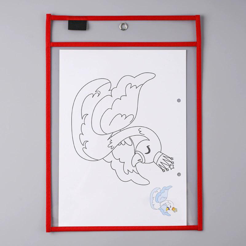 WTEMPO DIY Coloring Practice Supplies Clear Dry Wipe Files Storage Bags Protecting Original File Allows for Repeated Practice and Avoids Wasting Paper