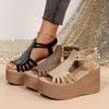Roman Sandals Women Summer Thick Sole Platform With Elastic Band For Casual Wear