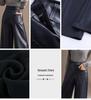 Pantalones de Cuero de Pierna Ancha Talla Grande de Cintura Alta para Mujer - Diseño Casual Recto de Terciopelo Corto Otoño/Invierno