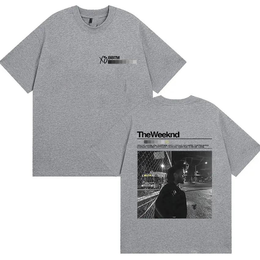The Weeknd BBTM XO T-shirt Vintage Ritratto Double-Sided Nero R&B Hip Hop Unisex Oversize Comodo Moda Magliette Donna e Uomo