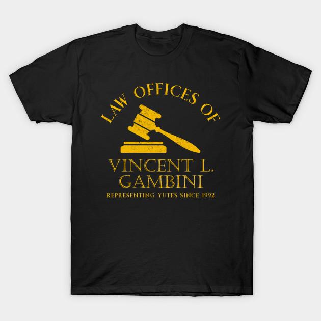 Men Black Print T-shirt Vincent Gambini Law Offices No-Cut Transfer Paper Print Cotton Tshirt S чёрный