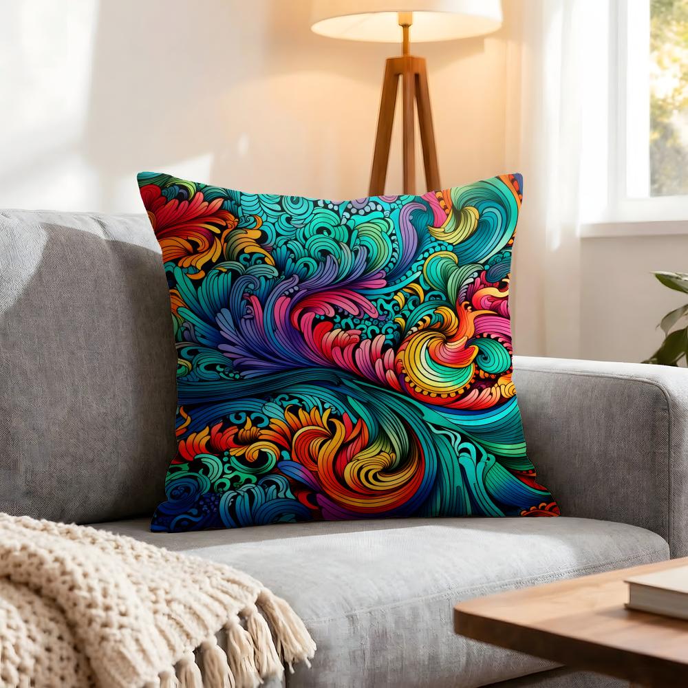 Pattern Colorful Pattern Cushion Cover 1Pcs Decorative Covers Soft Cushion Case For Sofa Couch Decor 40X40 45X45 Pillowcases