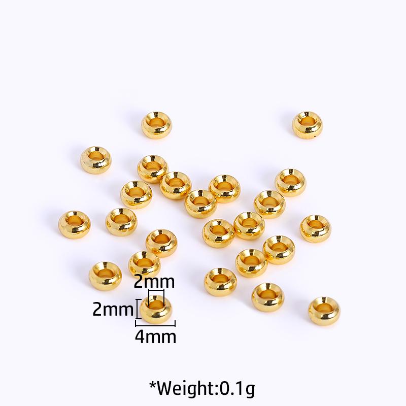 

2 Sizes 18K Gold Plated Roundel Spacer Beads Brass Metal Loose Beads Separators For DIY Bracelet Beading Jewelry Accessories 20 pcs