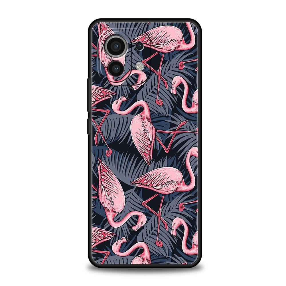 Pink Roter Flamingo Handyhülle Für Xiaomi 13 12 11 Lite 12T 11T 10T 9T Mi Poco X5 M4 M3 X4 X3 Pro F5 F4 F3 GT 5G Schwarze Abdeckung Hülle