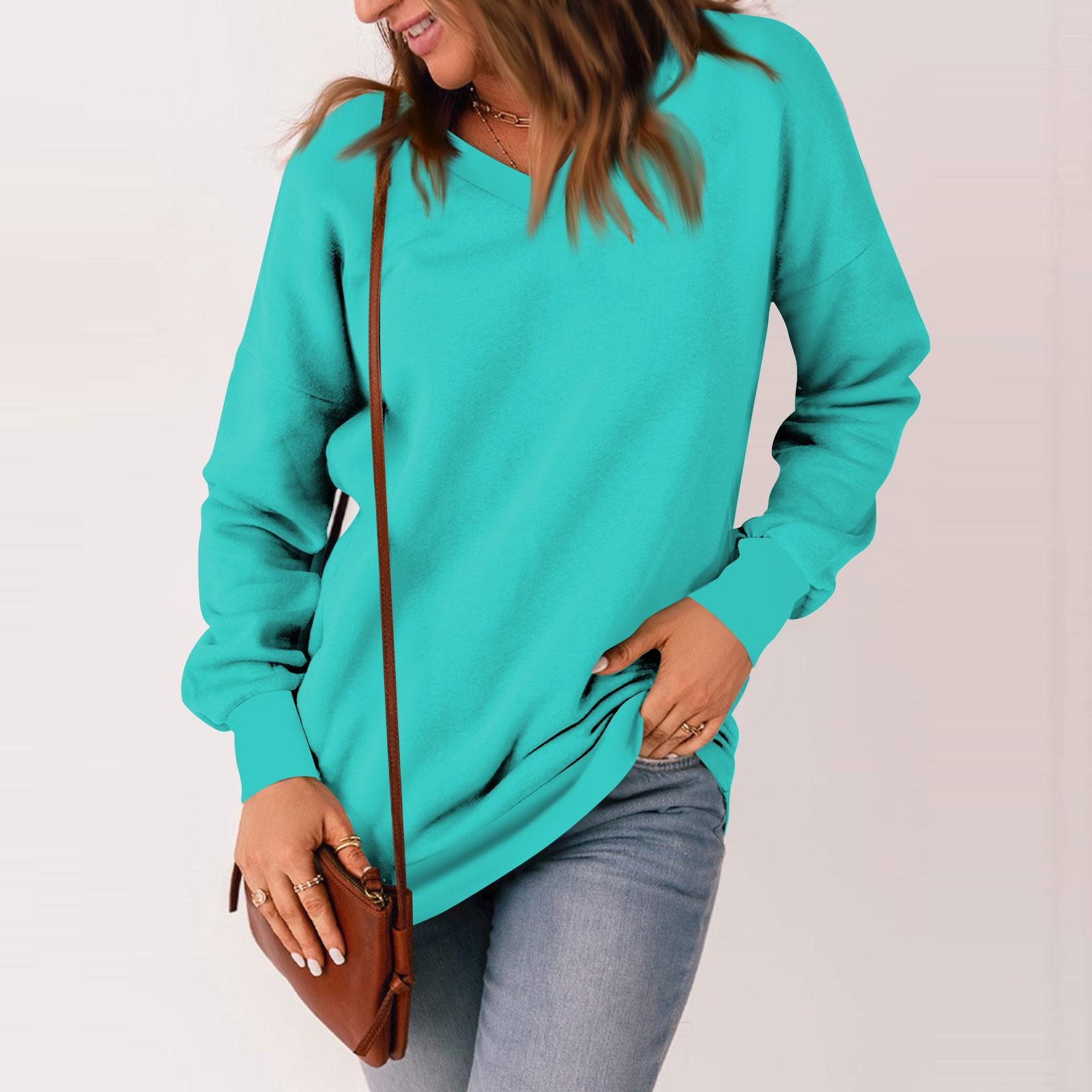 Женская повседневная толстовка с v-образным вырезом — фото 8