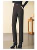 Women's High-Waisted Plaid Acetate Wool Pants - Plus Velvet, Thickened for Warmth, Autumn/Winter Style, Ideal for Middle-Aged Moms