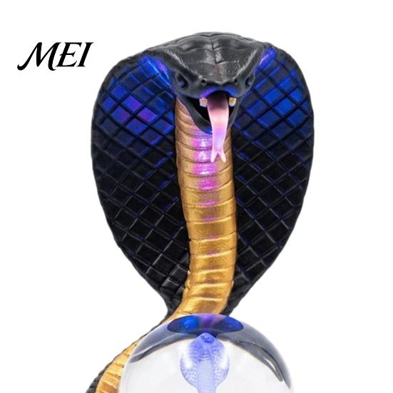 Unique Birthday Gifts Snake Shaped Desk Lamp, Resin LED Table Light with RGB Color Atmosphere Lamp Changing, Faux Crystal Ball for Bedroom Office