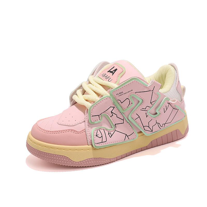 2024 New Casual Heightening Women's Sports Thick Sole Shallow Mouth Soft Sole Autumn Versatile Student Flat Sole Board Shoes