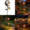 Halloween Yard Stake Light with Sun-Charge Panel, Metal Seasonal Accent for Lawn, Garden Edges, Front Entry Display Use and Outdoor Styling