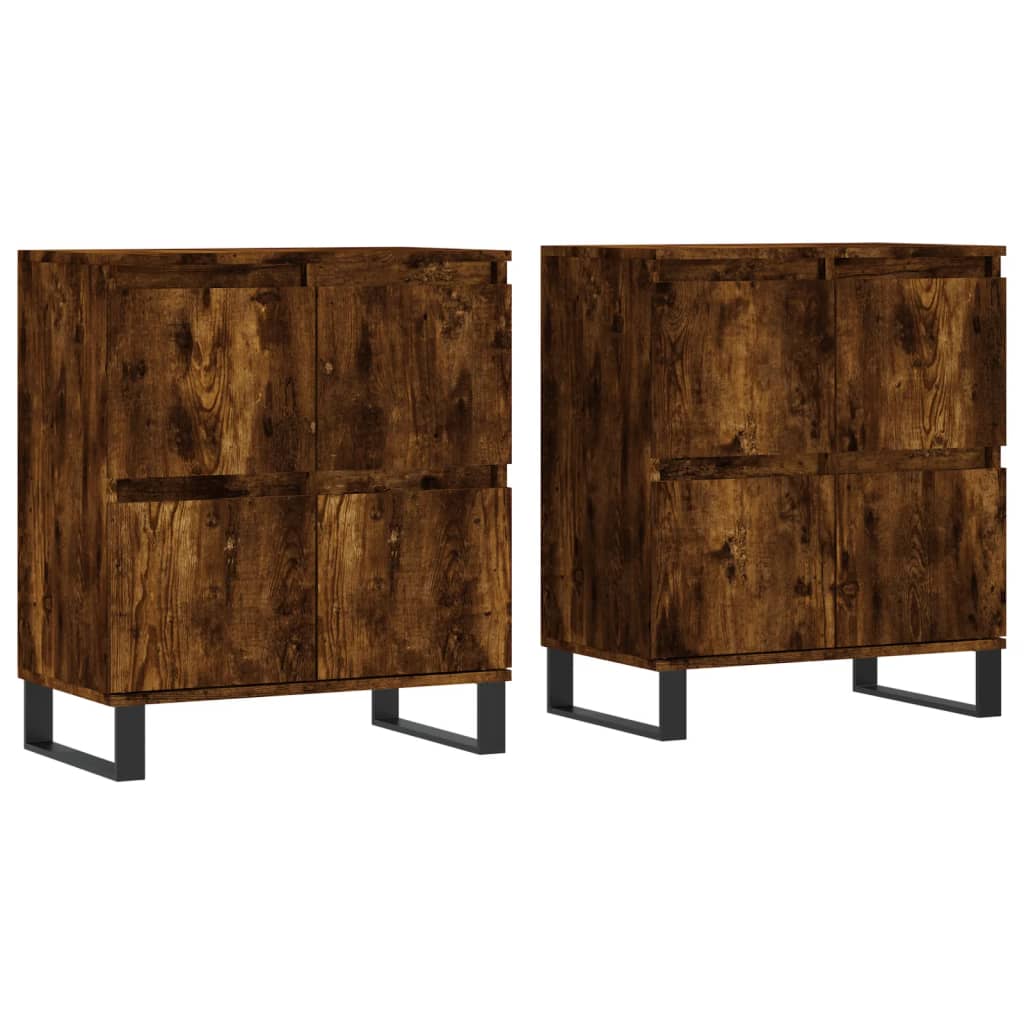 Sideboards 2 pcs Smoked Oak Wood Based Material