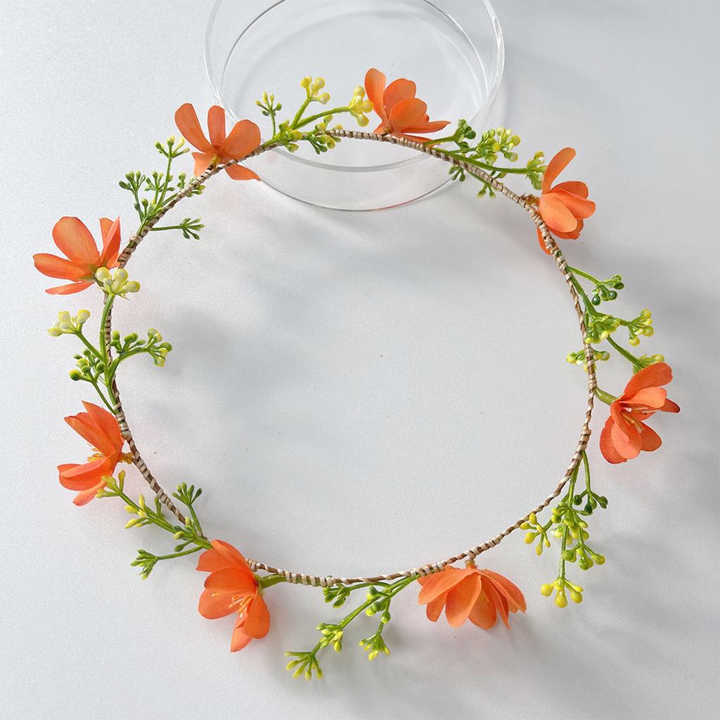 Tiara de Flores Rústica Elegante para Mulheres Acessórios de Cabelo Postiços para Festas ao Ar Livre e Ocasião Romântica