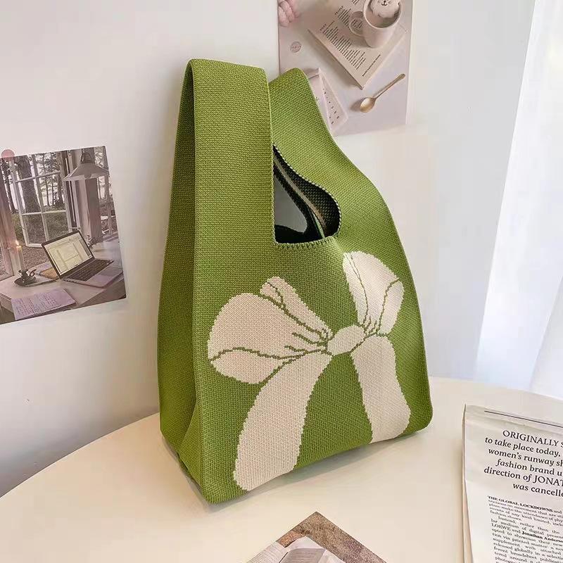 Holiday gift bag knitted bag Muse festival cute flowers to send staff handbag Korean version style gift knitted bag
