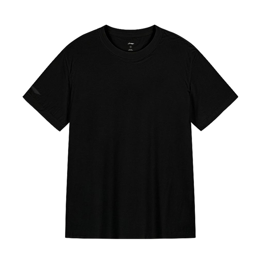 Li-Ning Round Neck Minimalist Versatile Black Basic Loose Sports Casual Short Sleeve T-Shirt Unisex Tops F-AVSV675-1