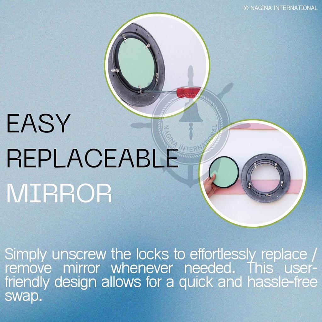 Nagina International 14" Nautical Ship Porthole Mirror with Iron Antique Finish QH5-ESX-IJS