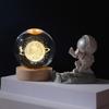 Remote Control Crystal Ball Night Light with Wooden Base – 3D Carving Luminous Glass Ornament, Perfect for Birthdays.