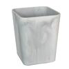 Faux Marble Wastebasket Open Top Trash Bin Stylish Resin Square Design Non-Slip Base Ideal Bathroom Decor