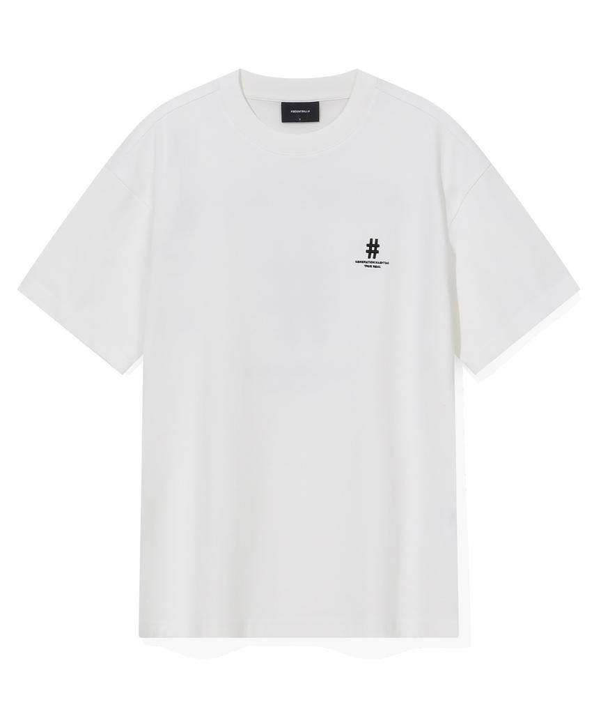 BEENTRILL Shake Hashtag Comfort Fit T-Shirt (Off-White)