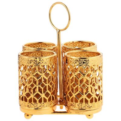 1pc Metal Utensil Holder 2/4grids For Spoon Fork Chopstick Holder Kitchenware Tray Box Kitchen Organizer Luxury Gold Color