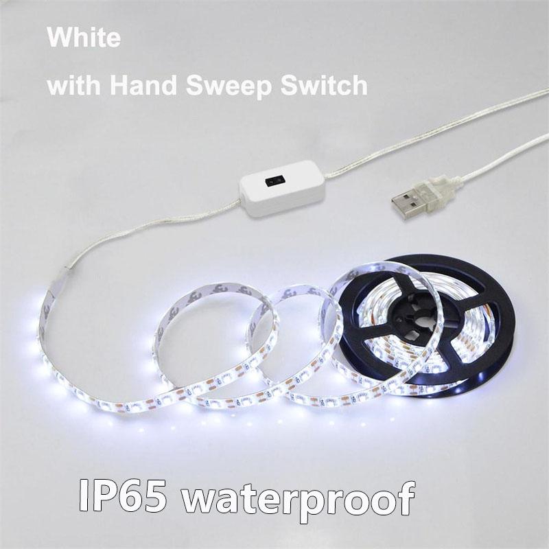 

Світлодідне освітлення шафи Світильники з датчиком руху Водонепроникність IP65 Перемикач з керуванням жестами USB-порти Кухня Сходи Гардероб Приліжкова лампа 1m білий