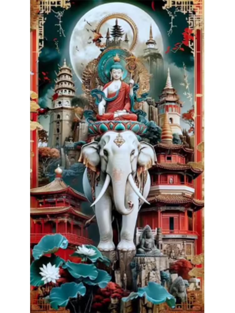 Buddha Statue 5DDIY Diamond Painting Holy Spirit Buddha Statue Shakyamuni Oil Painting Living Room Wall Home Decoration