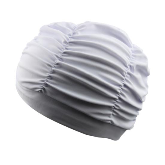 Women Cloth Swimming Cap, Breathable Ruffle Solid Color Swim Pool Cap for Adults, Short Long Thick Hair Ear Protection Bathing Hat