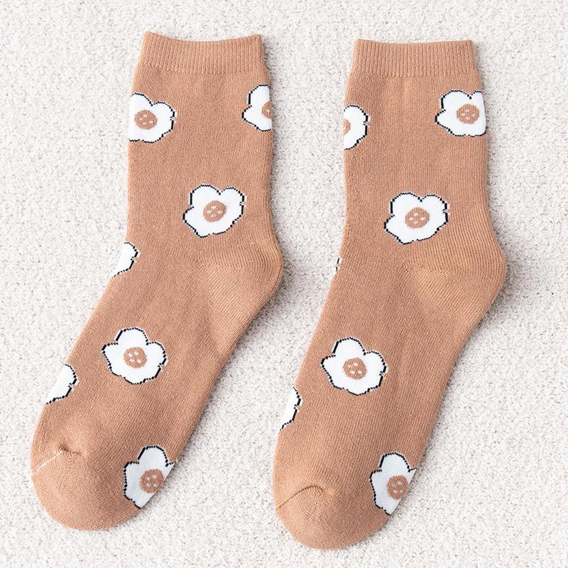 Female Autumn and Winter Plus Velvet and Thick Warm Hair Ring Tube Socks