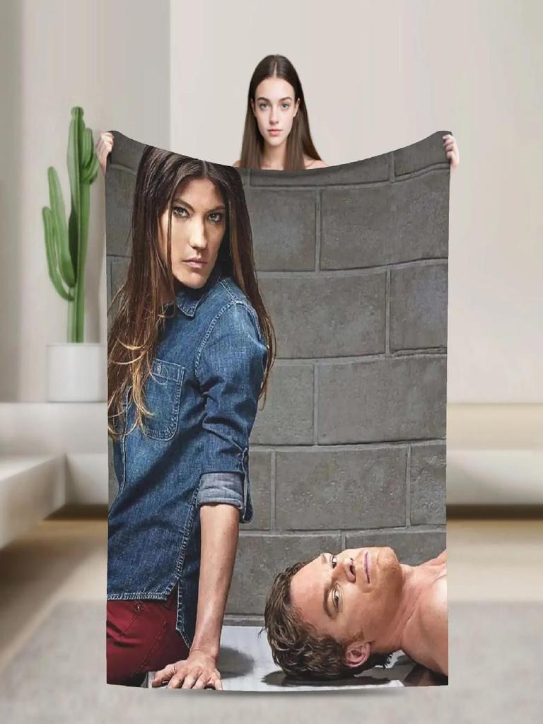 שמיכה פליז סופר חמה של הסדרה דקסטר לבנות ובנים, כיסוי ספה, כיסוי כורסה, כיסוי מיטה פלנל