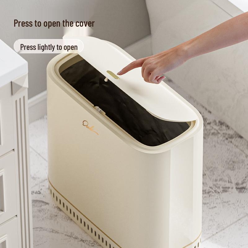 2025 Large-Capacity Crevice Trash Can with Lid for Bathroom, Living Room & Kitchen