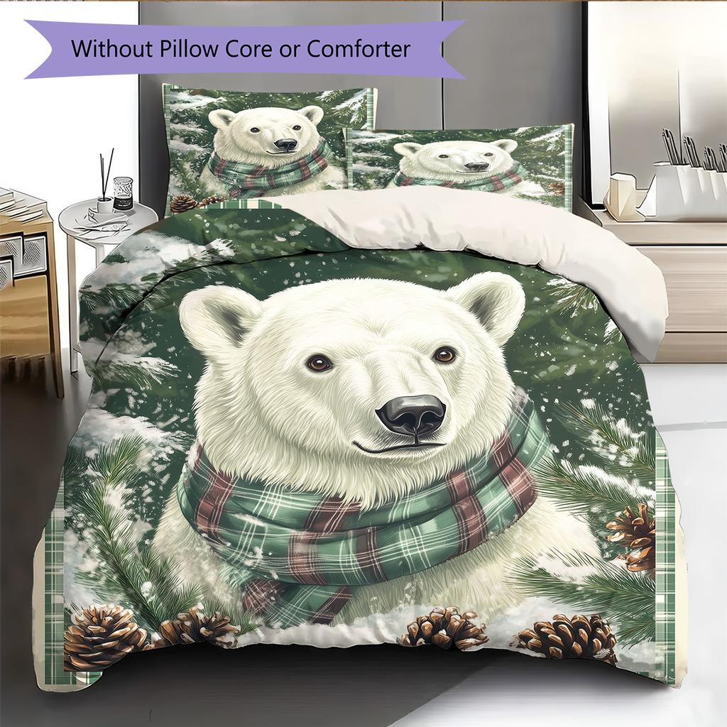 Vintage Framed Animals Pattern Bedding Quilt Set Home Decoration Gift (1 * duvet cover + 2 * pillowcase without core)