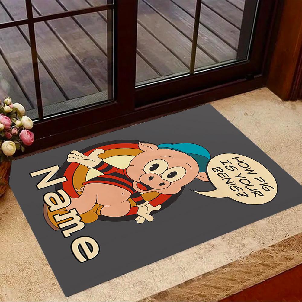 Looney Roadrunner Coyote Adventure Customized Name Carpet Design for Dining Room Entryway Dormitory Game Room Antislip Carpet Decorate Offices