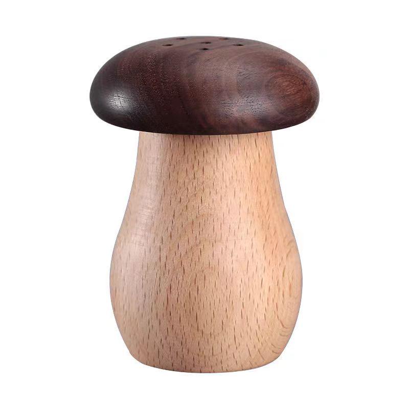 Walnut Wood Retro Mushroom Toothpick Holder - Exquisite Chinese Style, Cute and Aesthetic Decor Open Bubble Bag