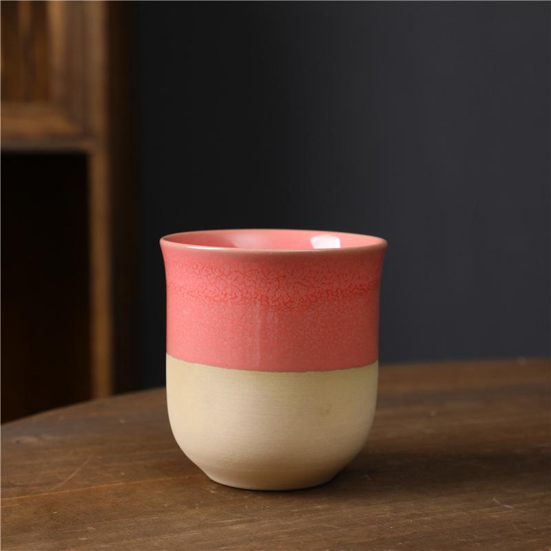 Retro Ceramic Cup Coarse Pottery Teacup Kung Fu Tea Set Small Cup Nordic Style Simple Ceramic Master Cup