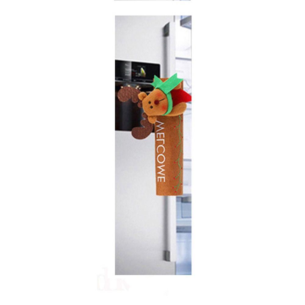 

Protector Xmas Home Decorations Christmas Decoration Door Handle Covers Fridge Handle Cover Elk Left