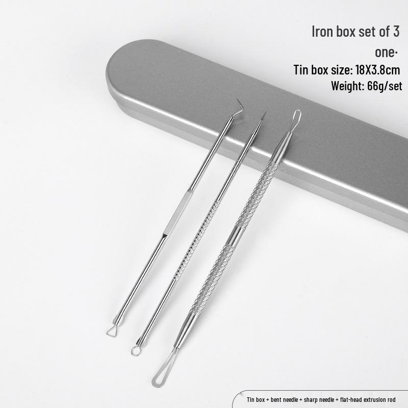 Stainless Steel Ultra-Sharp Blackhead & Acne Extractor Tweezers Set