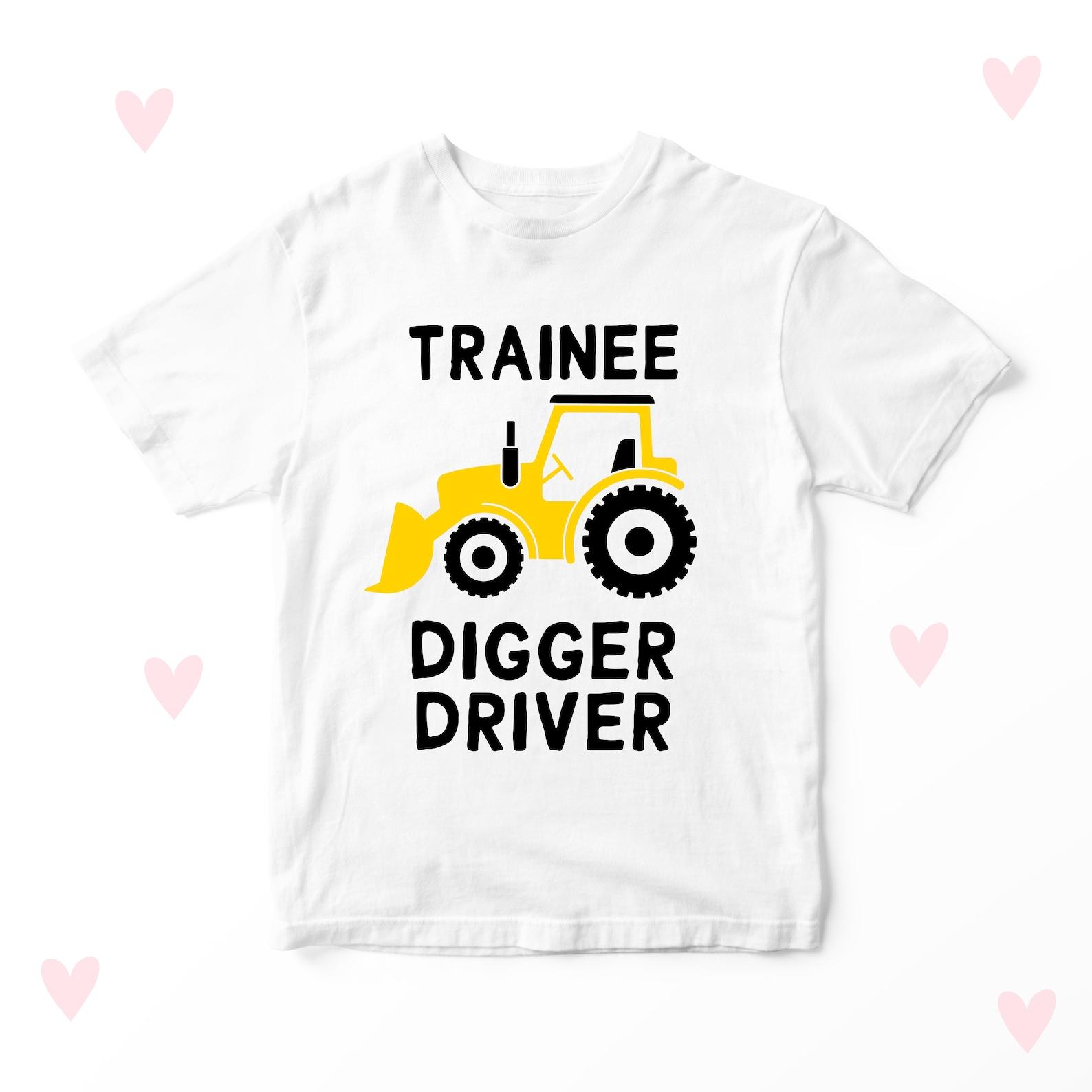 Truck Kids T-shirt Trainee Digger Driver Boys Girls Clothing Gifts Trucks 140