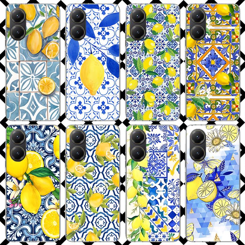 Mediterranean Lemon Phone Case for Xiaomi Poco F7 Ultra X7 X6 X5 Pro X4 Gt M8 M7 Redmi 15 15C 13 13C 12 12C Soft Cover Fundas Po