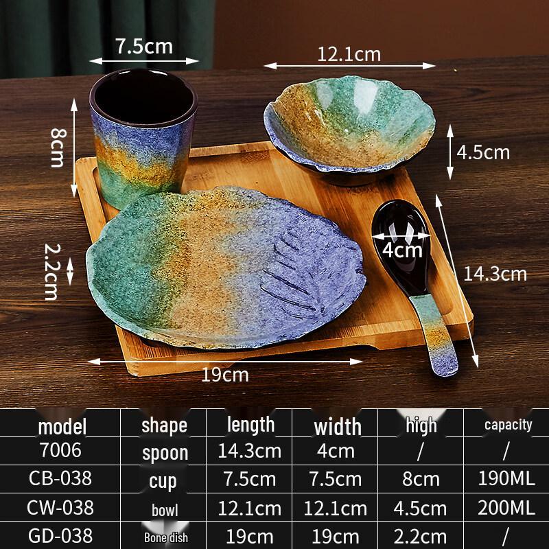 Ruhan 4-Piece Commercial Chinese Melamine Tableware Set