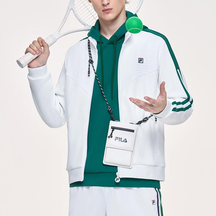 New FILA Athletics Coach Jacket Spring Fall Men's Jade White A11M113501F-WT