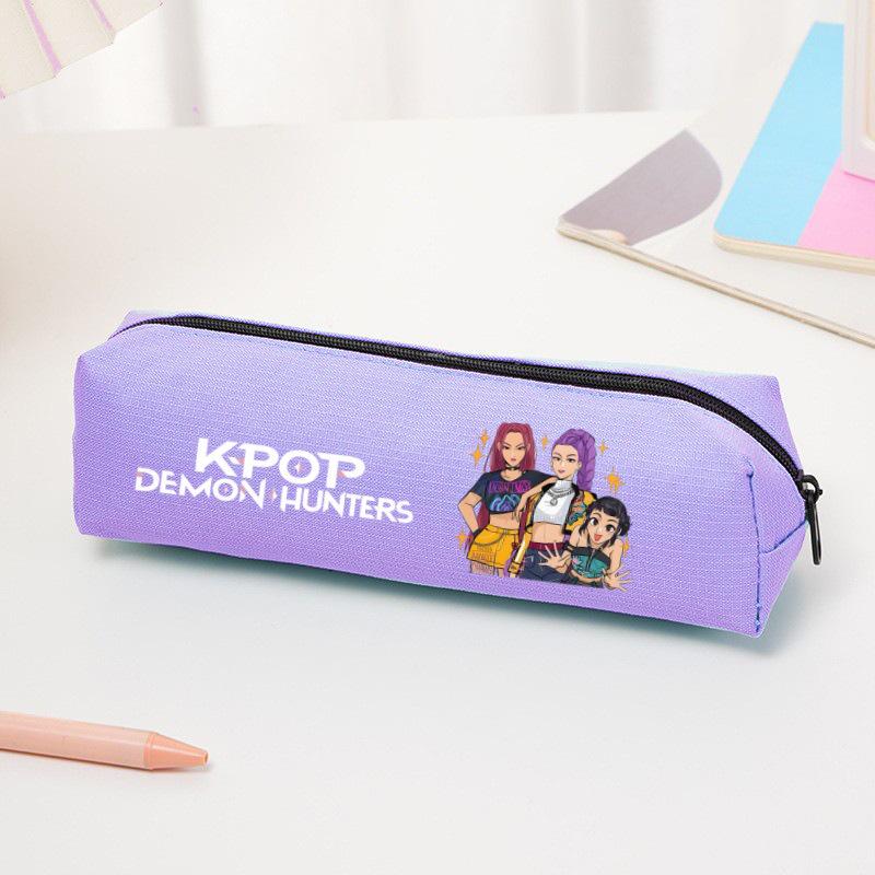 K-pop Demon Hunter Girl Group Cartoon Pencil Case - Oxford Cloth Stationery Bag for Primary Students