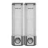 500ml Dark Gray ABS 2-Chamber Wall-Mounted Refillable Shampoo & Conditioner Soap Dispenser for Bathroom & Hotel Use No Drill