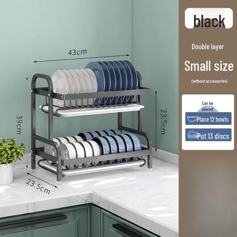 You Shu Kitchen Double-Layer Dish Storage Rack