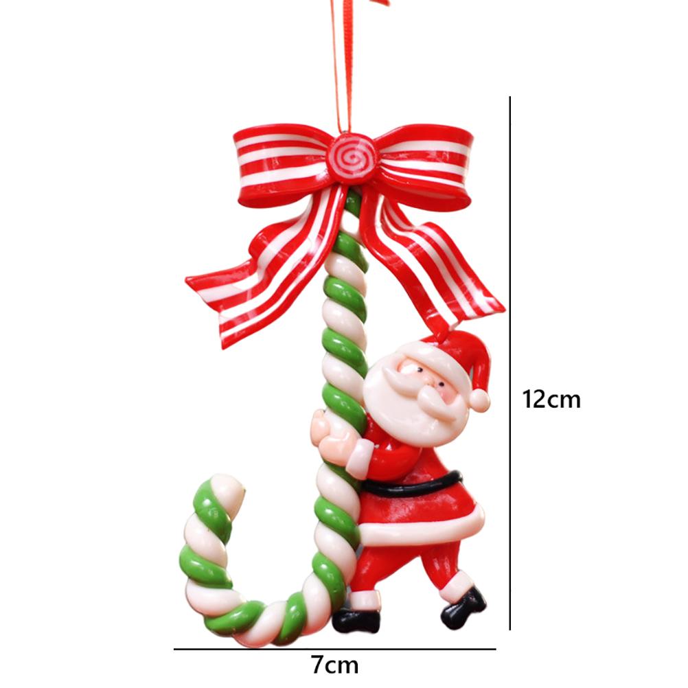 

2021 Christmas Ornaments with Lanyard Santa Claus Snowman Deer Pendant Xmas Tree Pendant Gift for Friends and Family Type 1